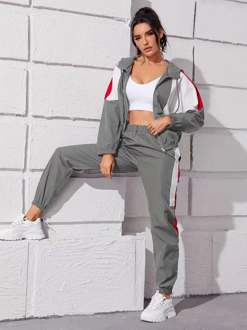 Women's Zip-Up Lounge Set – Hooded Legging Two-Piece Set