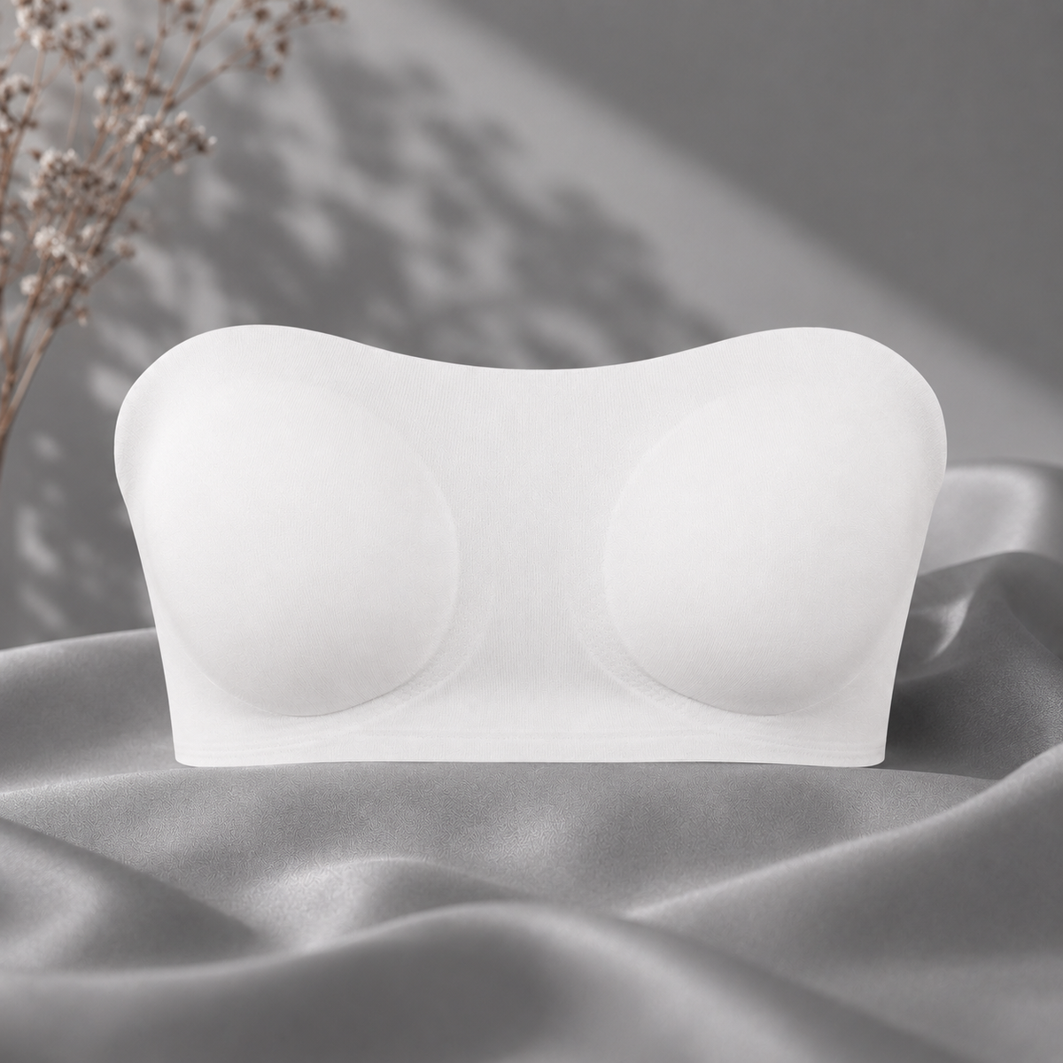 Women's Strapless Crossover Bra – Wireless Side Closure Support Bra