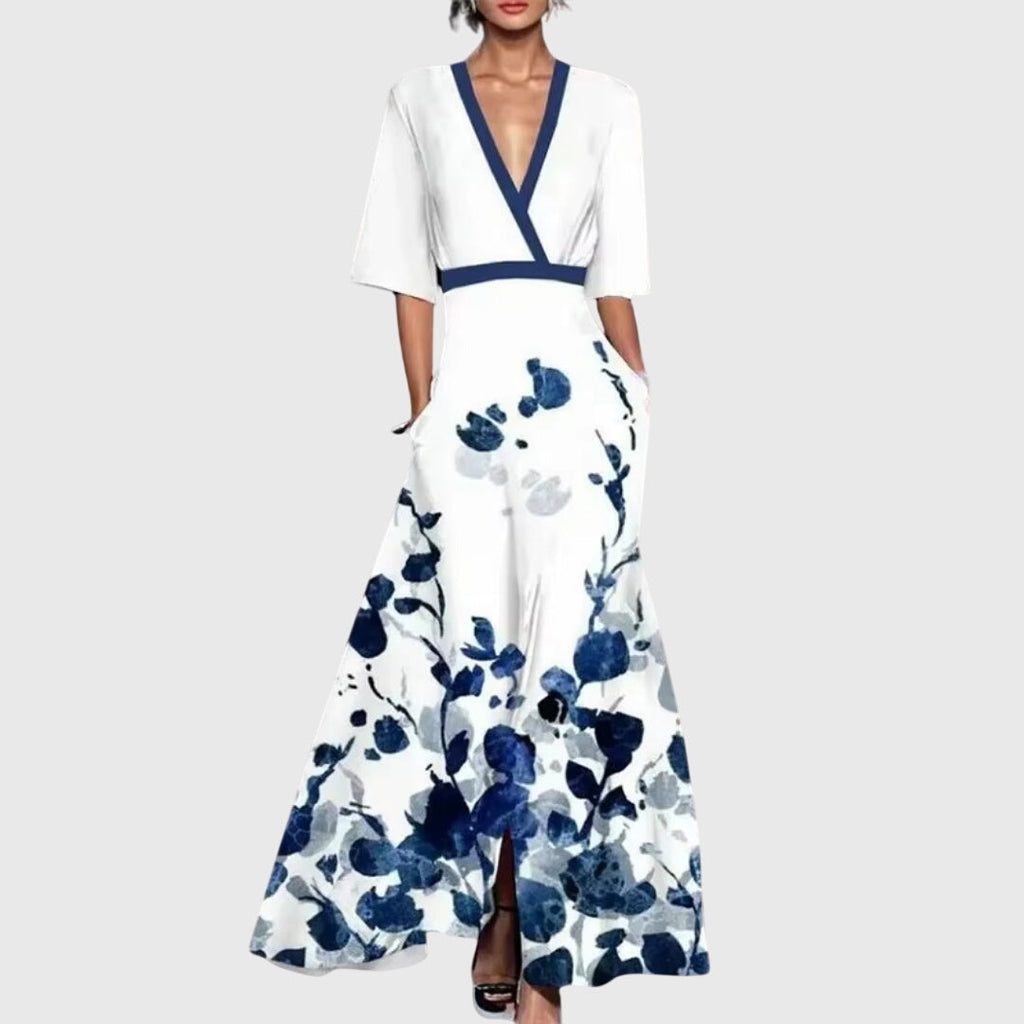 Women's Belted Floral Midi Dress – Garden Party Occasion Dress