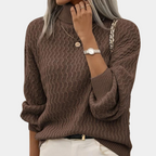 Women's Rib Knit Turtleneck Sweater – Fitted High Neck Pullover