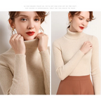 Women's Classic Roll Neck Sweater – Turtleneck Winter Knit Sweater