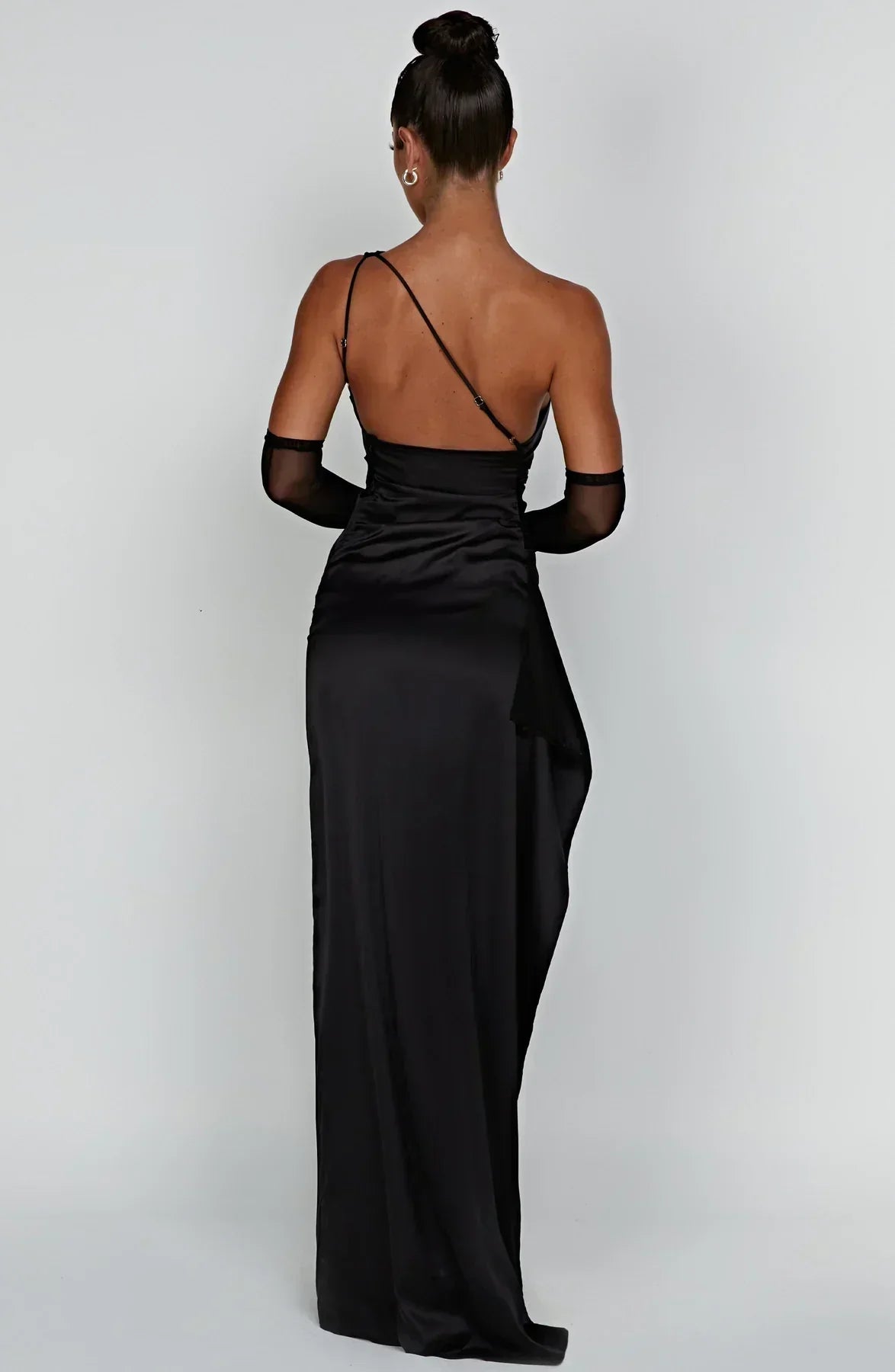 Women's High Slit One Shoulder Gown – Formal Evening Maxi Dress
