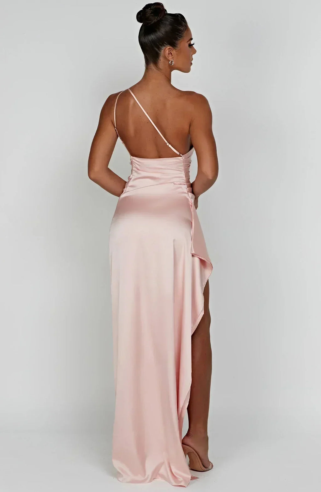 Women's High Slit One Shoulder Gown – Formal Evening Maxi Dress