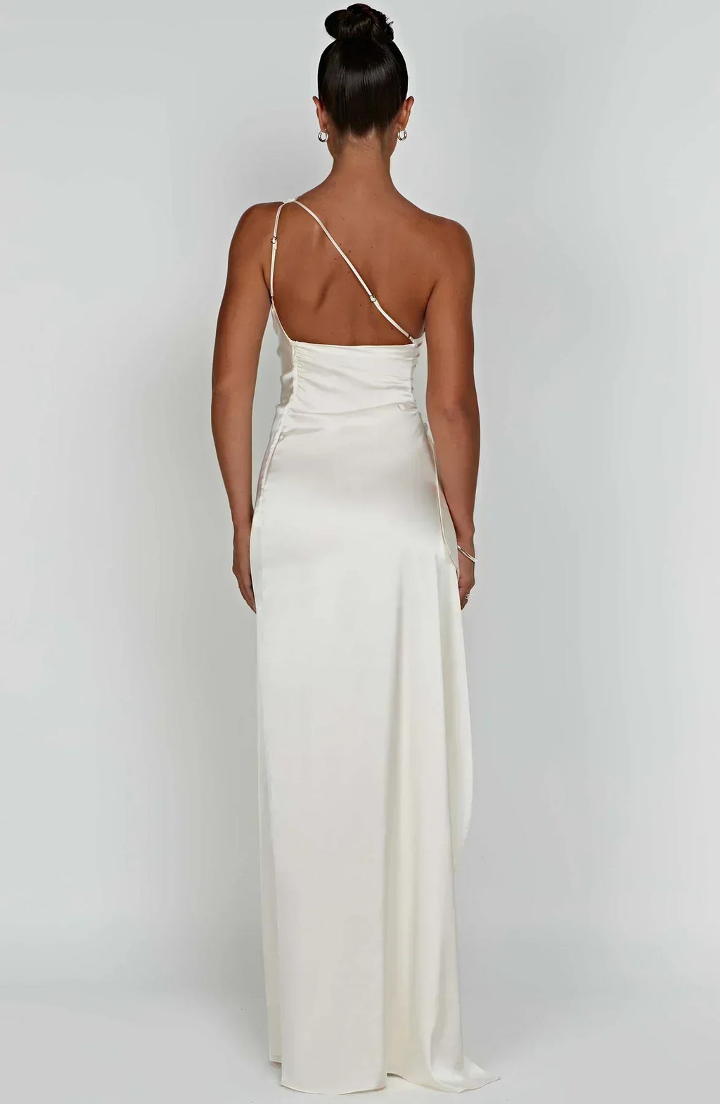 Women's High Slit One Shoulder Gown – Formal Evening Maxi Dress