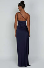 Women's High Slit One Shoulder Gown – Formal Evening Maxi Dress