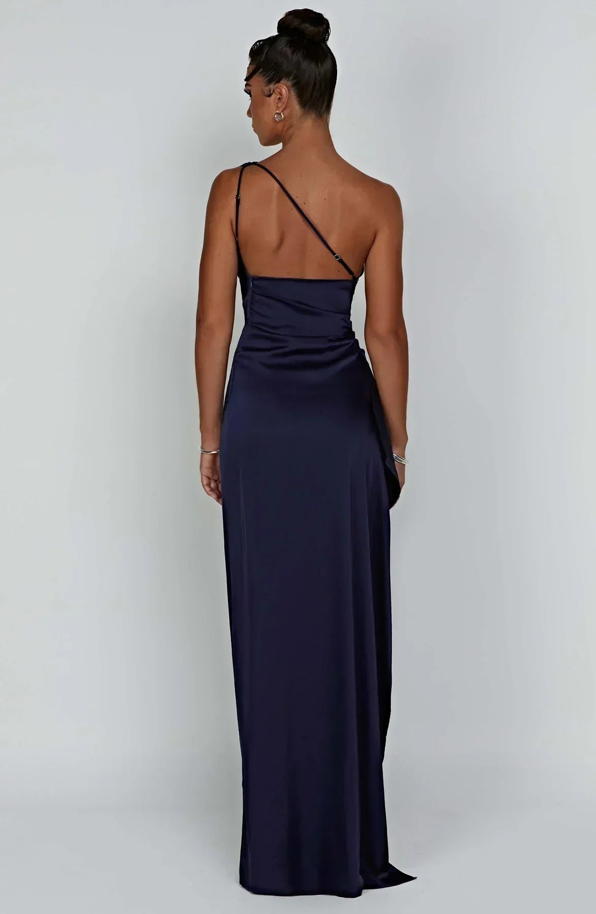 Women's High Slit One Shoulder Gown – Formal Evening Maxi Dress