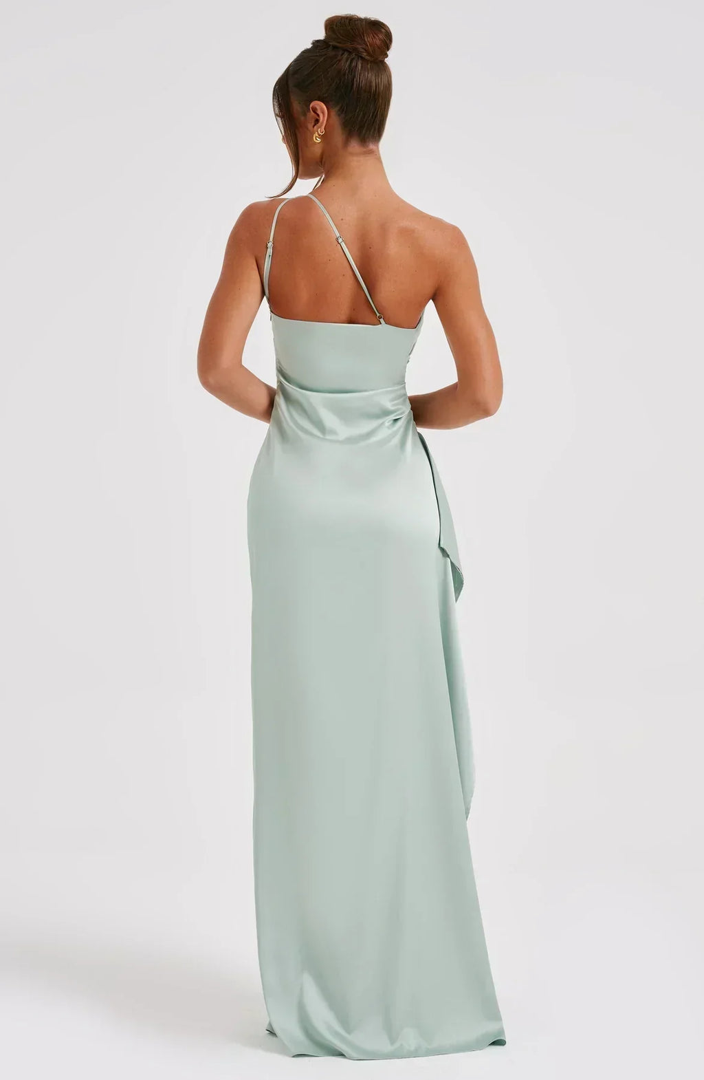 Women's High Slit One Shoulder Gown – Formal Evening Maxi Dress