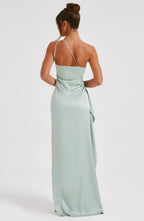 Women's High Slit One Shoulder Gown – Formal Evening Maxi Dress