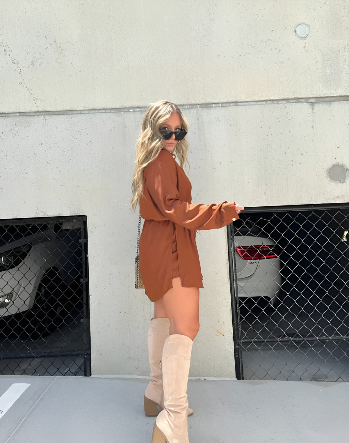 Women's Belted Romper Mini Dress – Built-In Shorts Cocktail Dress