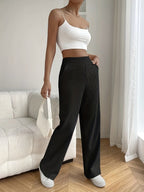 Women's Casual Relaxed Fit Trousers – Autumn Winter Everyday Pants