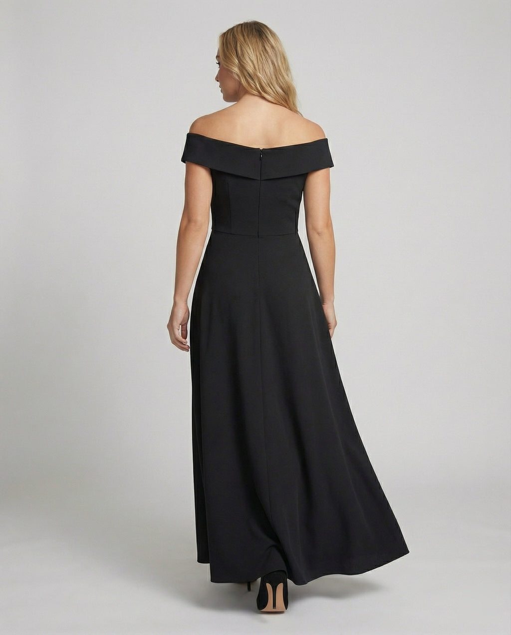Women's Off-Shoulder Evening Maxi Dress – Fitted Formal Occasion Gown