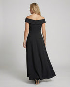 Women's Off-Shoulder Evening Maxi Dress – Fitted Formal Occasion Gown