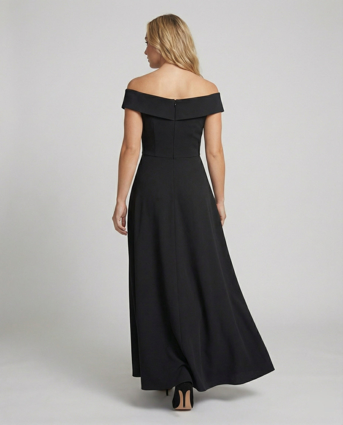 Women's Off-Shoulder Evening Maxi Dress – Fitted Formal Occasion Gown