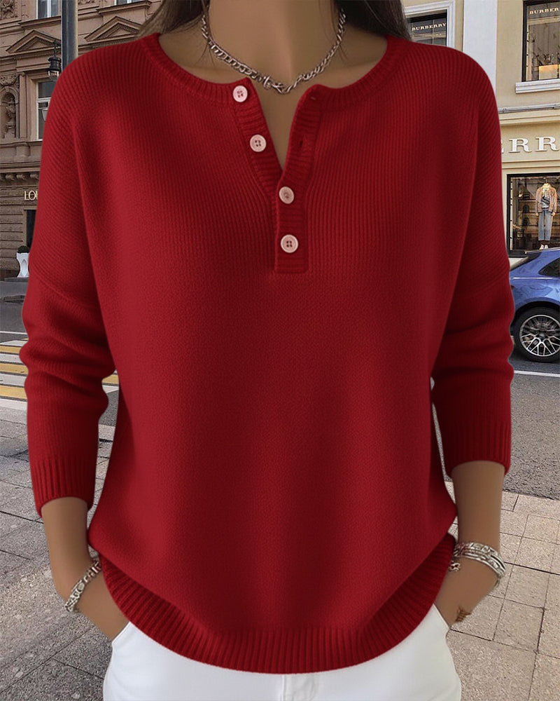 Women's V-Neck Winter Cardigan – Long Sleeve Button Cardigan