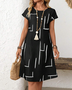 Women's Vacation Print Dress – Flowy Relaxed Summer Dress