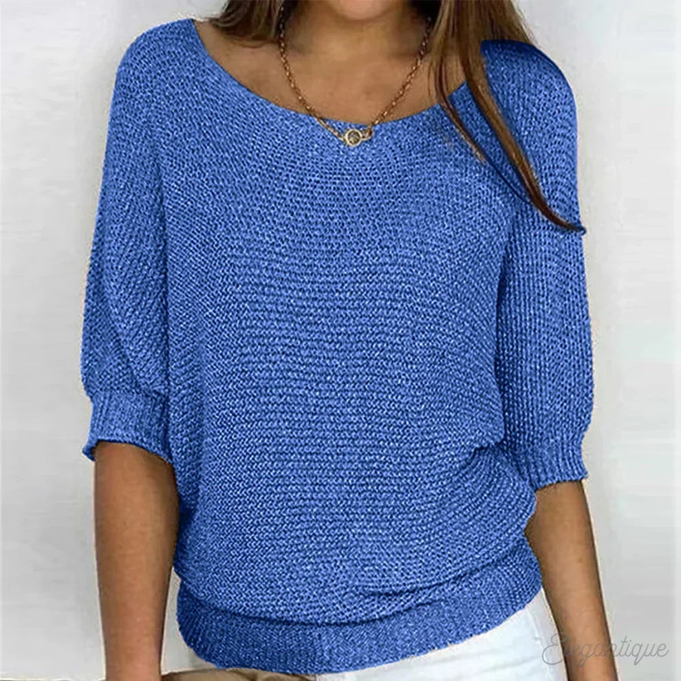 Women's Cross Knit Winter Sweater – Relaxed Long Sleeve Sweater