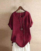 Women's Short Sleeve Button Blouse – Relaxed Button Detail Blouse