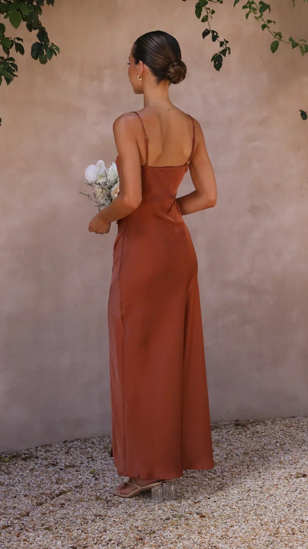 Women's Strappy Evening Maxi Dress – Fitted Side Slit Formal Dress
