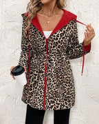 Women's Reversible Leopard Print Coat – Animal Print Statement Outerwear