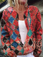 Women's Embroidered Floral Cardigan – Button Front Long Sleeve Knit Cardigan