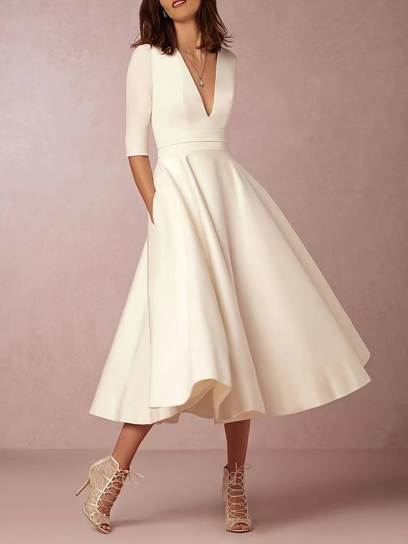 Women's Retro Swing A-Line Dress – Vintage Flared Party Dress