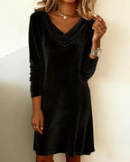 Women's Off-Shoulder Draped Maxi Dress – Flowy Formal Evening Gown