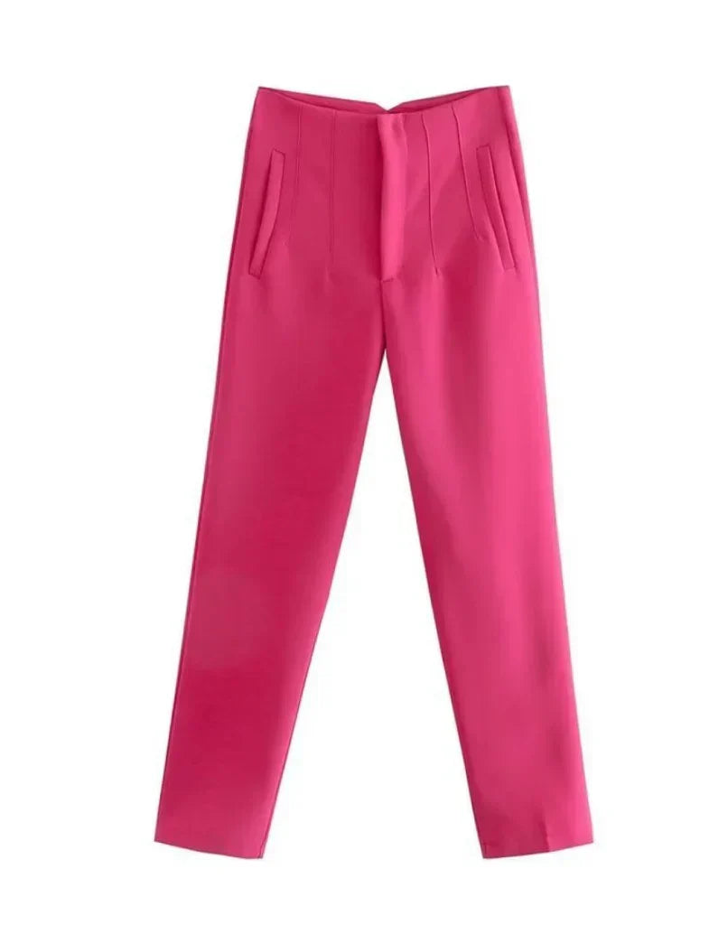 Women's Wrinkle Resistant Dress Pants – Tailored Straight Leg Trousers
