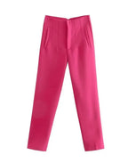Women's Wrinkle Resistant Dress Pants – Tailored Straight Leg Trousers