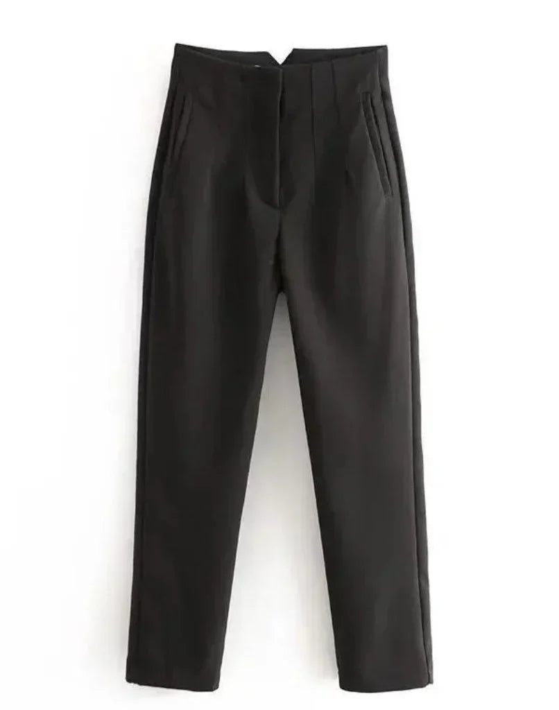 Women's Wrinkle Resistant Dress Pants – Tailored Straight Leg Trousers