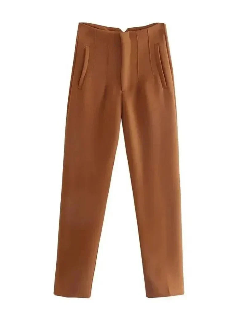 Women's Wrinkle Resistant Dress Pants – Tailored Straight Leg Trousers