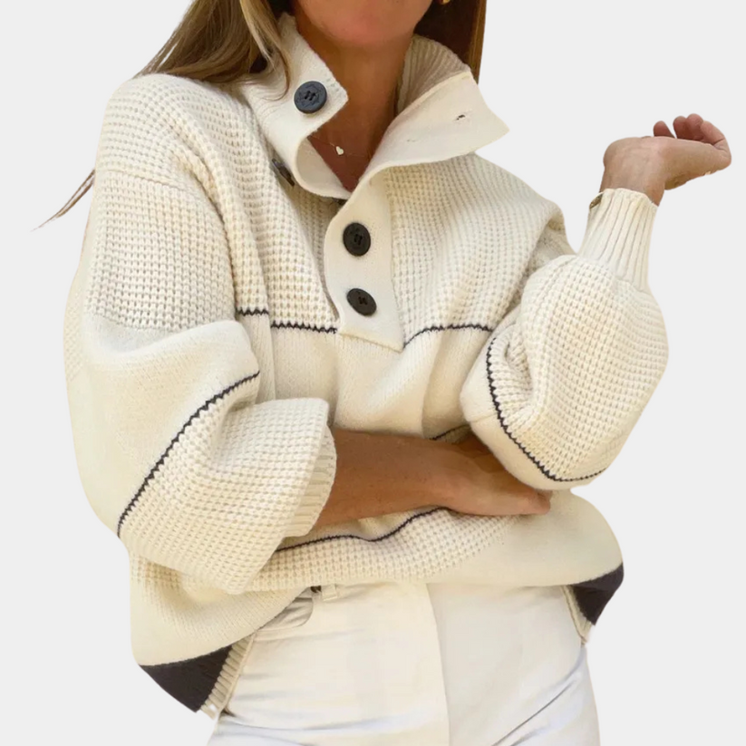 Women's Crew Neck Knit Sweater – Relaxed Long Sleeve Pullover