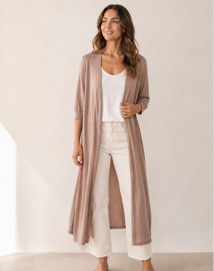 Women's Open Front Duster Cardigan – Long Soft Knit Cardigan