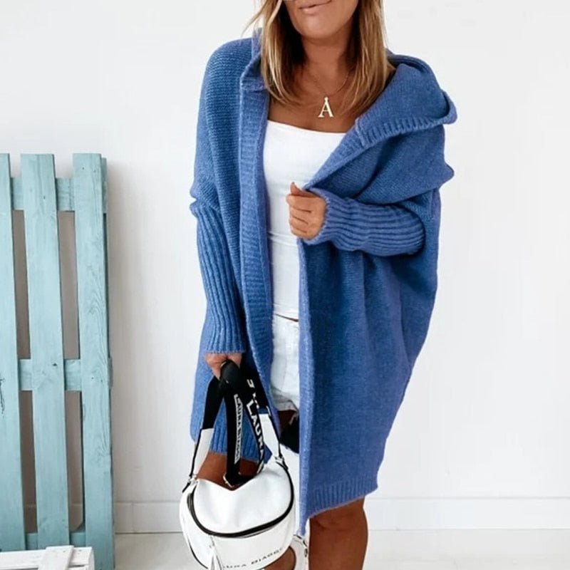 Women's Relaxed Longline Cardigan – Cozy Open Front Winter Cardigan