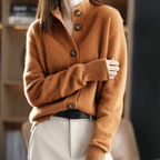Women's Fluffy Button Front Cardigan – Plush Long Sleeve Knit Cardigan