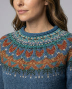 Women's Vintage Nordic Sweater – Icelandic Pattern Crew Neck Pullover