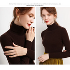 Women's Classic Roll Neck Sweater – Turtleneck Winter Knit Sweater