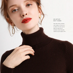 Women's Classic Roll Neck Sweater – Turtleneck Winter Knit Sweater