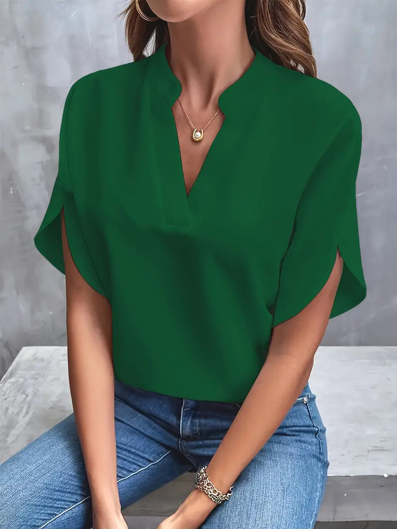 Women's Collared Relaxed Fit Blouse – Lightweight Button Front Blouse