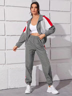 Women's Zip-Up Lounge Set – Hooded Legging Two-Piece Set
