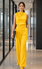 Women's Sleeveless Wide Leg Summer Jumpsuit – Relaxed Flowy Casual Jumpsuit