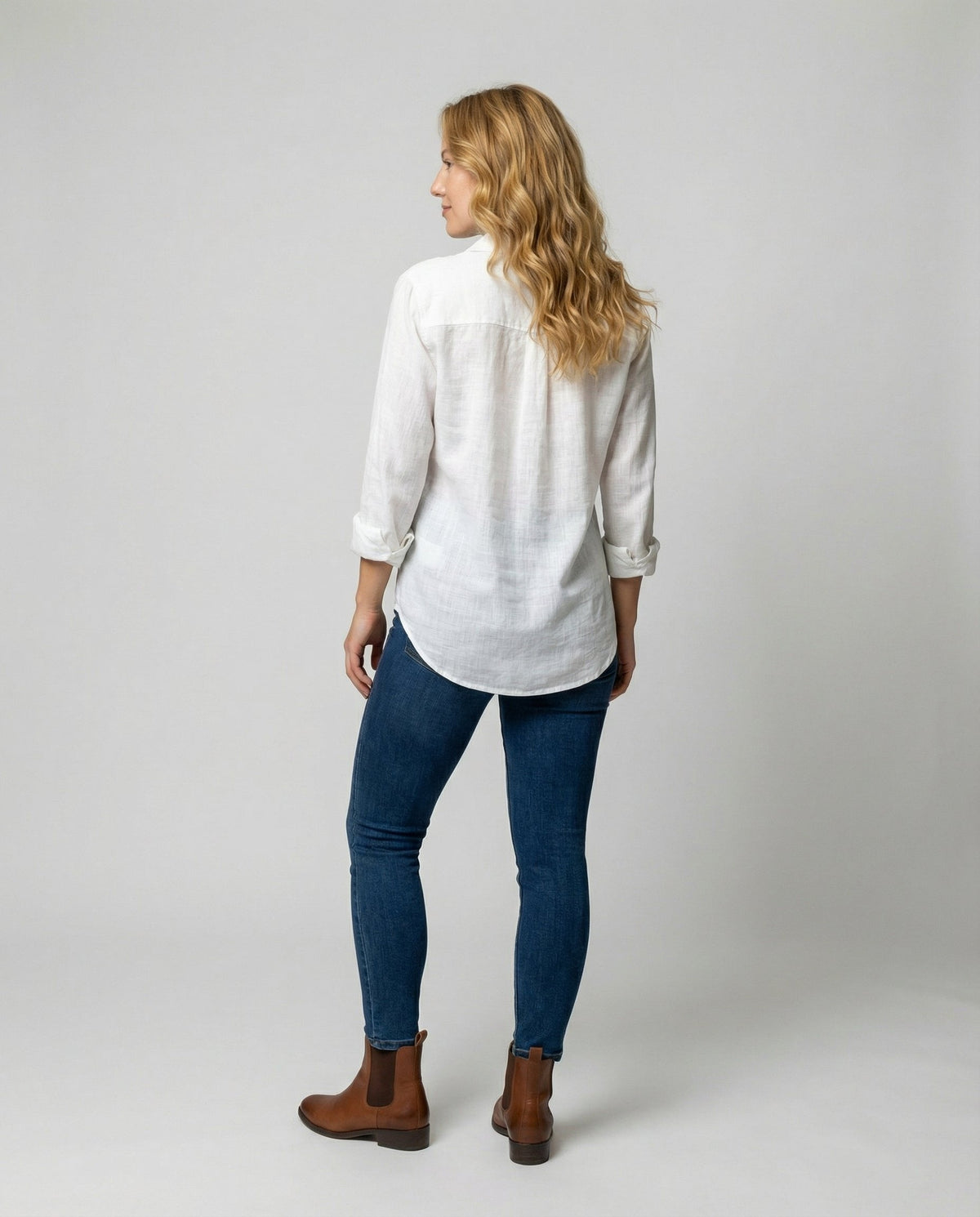 Women's Three-Quarter Sleeve Collar Blouse – Classic Button Front Blouse