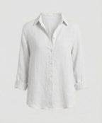 Women's Three-Quarter Sleeve Collar Blouse – Classic Button Front Blouse