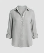 Women's Three-Quarter Sleeve Collar Blouse – Classic Button Front Blouse