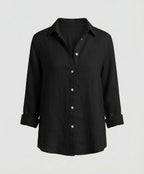 Women's Three-Quarter Sleeve Collar Blouse – Classic Button Front Blouse