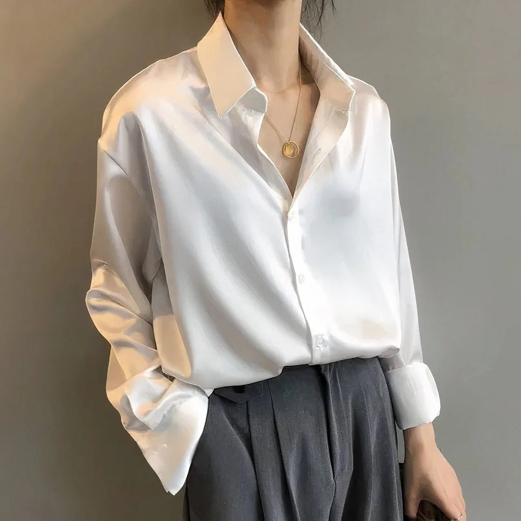 Women's Long Sleeve Button Front Blouse – Classic Everyday Shirt Blouse