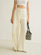 Women's Wrap Front Pants – Draped Palazzo Pants