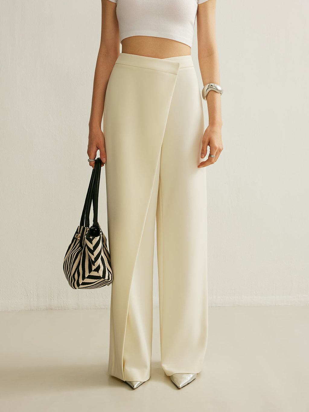 Women's Wrap Front Pants – Draped Palazzo Pants