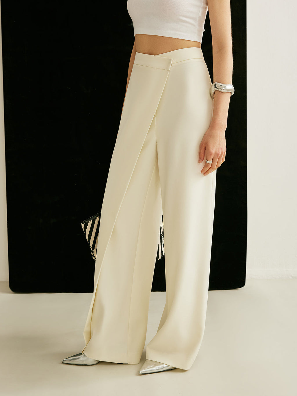 Women's Wrap Front Pants – Draped Palazzo Pants