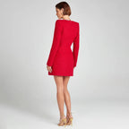 Women's Pearl Embellished Mini Dress – Fitted Cocktail Party Dress