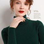 Women's Classic Roll Neck Sweater – Turtleneck Winter Knit Sweater